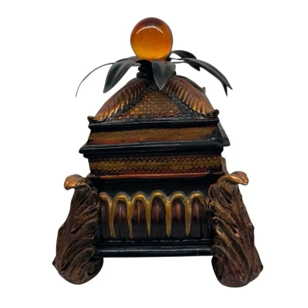 Wooden Trinket Jewelry Treasure Box 6.5